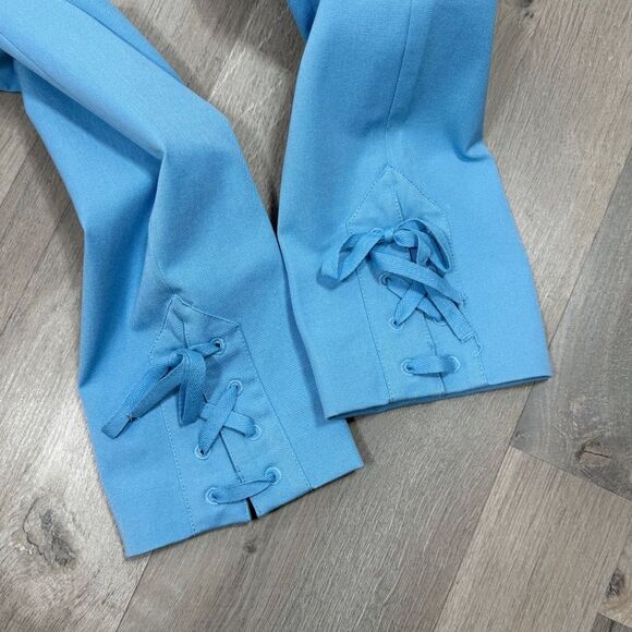 Banana Republic Lace Up Ankle Sloan Crop Pants Sky Blue 8 Long - Picture 7 of 15
